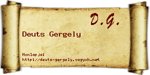 Deuts Gergely névjegykártya